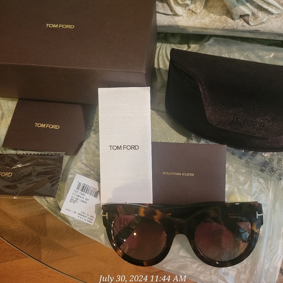 Tom Ford Lucille Cat Eye Sunglasses Dark Havanah Bordeaux Luxury Designer #106 - Picture 11 of 17